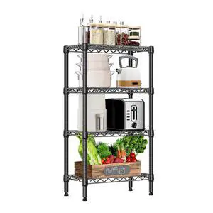 M 1000 lbs 4 Tier Shelf Metal Storage Shelves Wire Rack Closet Organizers with PP Board for Garage Kitchen Bathroom Laundry Black 11.8" D x 21.7" W x 39.5" H M 1000 lbs 4 Tier Shelf Metal Storage Shelves Wire Rack Closet Organizers with PP Board for Garage Kitchen Bathroom Laundry Black 11.8" D x 21.7" W x 39.5" H
