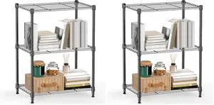 M 450 lbs Steel Storage Shelving 3-Tier Utility Shelving Unit Steel Organizer Wire Rack for Home,Kitchen,Office (11.8" D x 17.7" W x 26.3" H) (Pack of 2) M 450 lbs Steel Storage Shelving 3-Tier Utility Shelving Unit Steel Organizer Wire Rack for Home,Kitchen,Office (11.8" D x 17.7" W x 26.3" H) (Pack of 2)