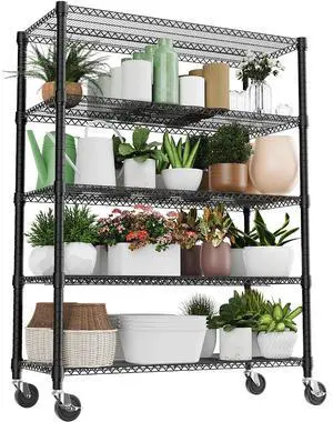 M 3300LBS 53.1" W 5 Tiers Shelf Steel Storage Shelving Utility Shelving Unit Steel Organizer Wire Rack for Home,Kitchen,Office,Garage Black 23.6" D x 53.1" W x 73.6" H M 3300LBS 53.1" W 5 Tiers Shelf Steel Storage Shelving Utility Shelving Unit Steel Organizer Wire Rack for Home,Kitchen,Office,Garage Black 23.6" D x 53.1" W x 73.6" H