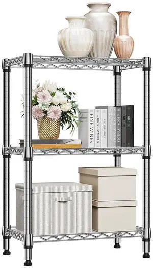 M 750 lbs 3 Tier Shelf Metal Storage Shelves Shelving Wire Rack Heavy Duty Closet Organizers for Garage Kitchen Bathroom Laundry Chrome 13.8" D x 23.6" W x 35.5" H M 750 lbs 3 Tier Shelf Metal Storage Shelves Shelving Wire Rack Heavy Duty Closet Organizers for Garage Kitchen Bathroom Laundry Chrome 13.8" D x 23.6" W x 35.5" H