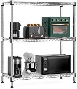 M 750 lbs 3 Tier Storage Rack Metal Wire Shelving Unit, Storage Standing Shelf Organizer for Laundry Bathroom Kitchen Pantry Closet Garage Basement Utility Room, Chrome 13.8" D x 29.5" W x 35.5" H M 750 lbs 3 Tier Storage Rack Metal Wire Shelving Unit, Storage Standing Shelf Organizer for Laundry Bathroom Kitchen Pantry Closet Garage Basement Utility Room, Chrome 13.8" D x 29.5" W x 35.5" H