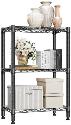 M 750 lbs 3 Tier Shelf Metal Storage Shelves Shelving Wire Rack Heavy Duty Closet Organizers for Garage Kitchen Bathroom Laundry Black 13.8" D x 23.6" W x 35.5" H M 750 lbs 3 Tier Shelf Metal Storage Shelves Shelving Wire Rack Heavy Duty Closet Organizers for Garage Kitchen Bathroom Laundry Black 13.8" D x 23.6" W x 35.5" H