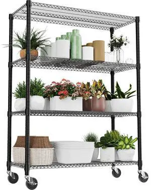 M 2640LBS 53.1" W 4 Tiers Shelf Steel Storage Shelves Shelving Unit Steel Organizer Wire Rack for Home,Kitchen,Office,Garage Black 23.6" D x 53.1" W x 73.6" H M 2640LBS 53.1" W 4 Tiers Shelf Steel Storage Shelves Shelving Unit Steel Organizer Wire Rack for Home,Kitchen,Office,Garage Black 23.6" D x 53.1" W x 73.6" H