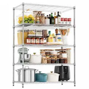M 5-Shelf Heavy Duty Garage Shelving Wire Adjustable Storage Rack for Kitchen Laundry Bathroom Pantry 1750 lbs Capacity Silver 17.7 x 47.3 x 72.4 Inch M 5-Shelf Heavy Duty Garage Shelving Wire Adjustable Storage Rack for Kitchen Laundry Bathroom Pantry 1750 lbs Capacity Silver 17.7 x 47.3 x 72.4 Inch