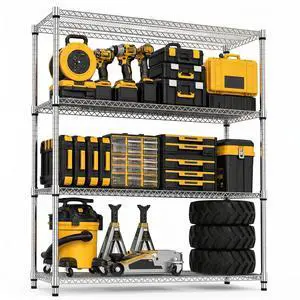 M 4-Shelf Heavy Duty Garage Shelving Wire Adjustable Storage Rack for Kitchen Laundry Bathroom Pantry 2640 lbs Capacity Silver 17.7 x 59.1 x 70.4 Inch M 4-Shelf Heavy Duty Garage Shelving Wire Adjustable Storage Rack for Kitchen Laundry Bathroom Pantry 2640 lbs Capacity Silver 17.7 x 59.1 x 70.4 Inch