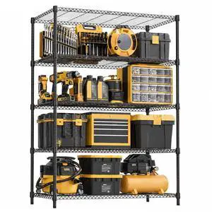 M 5-Shelf Heavy Duty Garage Shelving Wire Adjustable Storage Rack for Kitchen Laundry Bathroom Pantry 1750 lbs Capacity Black 17.7 x 47.3 x 72.4 Inch M 5-Shelf Heavy Duty Garage Shelving Wire Adjustable Storage Rack for Kitchen Laundry Bathroom Pantry 1750 lbs Capacity Black 17.7 x 47.3 x 72.4 Inch