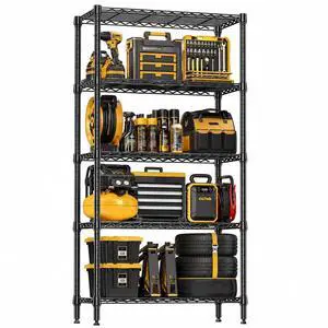 M 5-Shelf Heavy Duty Garage Shelving Wire Adjustable Storage Rack for Kitchen Laundry Bathroom Pantry 1250 lbs Capacity Black 13.8 x 35.5 x 68.6 Inch M 5-Shelf Heavy Duty Garage Shelving Wire Adjustable Storage Rack for Kitchen Laundry Bathroom Pantry 1250 lbs Capacity Black 13.8 x 35.5 x 68.6 Inch