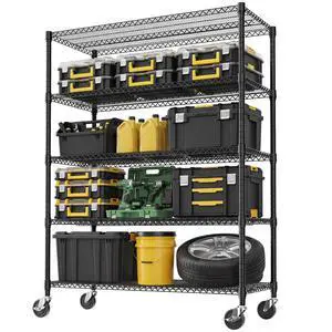 M 5 Tiers Storage Shelves Load 3300 LBS, Metal Shelving Wire Metal Shelving Unit Shelves for Storage Adjustable Garage Shelving for Pantry Kitchen Garage Black 23.6X 53.2 x 73.6 inch M 5 Tiers Storage Shelves Load 3300 LBS, Metal Shelving Wire Metal Shelving Unit Shelves for Storage Adjustable Garage Shelving for Pantry Kitchen Garage Black 23.6X 53.2 x 73.6 inch