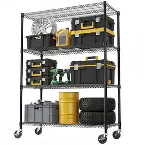 M 4 Tiers Storage Shelves Load 2640 LBS, Metal Shelving Wire Metal Shelving Unit Shelves for Storage Adjustable Garage Shelving for Pantry Kitchen Garage Black 23.6X 53.2 x 73.6 inch M 4 Tiers Storage Shelves Load 2640 LBS, Metal Shelving Wire Metal Shelving Unit Shelves for Storage Adjustable Garage Shelving for Pantry Kitchen Garage Black 23.6X 53.2 x 73.6 inch