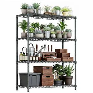 M 4 Tiers Storage Shelves Load 2640 LBS, Metal Shelving Wire Metal Shelving Unit Shelves for Storage Adjustable Garage Shelving for Pantry Kitchen Garage Chrome 17.7X 47.3 x 59.4 inch M 4 Tiers Storage Shelves Load 2640 LBS, Metal Shelving Wire Metal Shelving Unit Shelves for Storage Adjustable Garage Shelving for Pantry Kitchen Garage Chrome 17.7X 47.3 x 59.4 inch