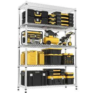 M 5 Tiers Storage Shelves Load 3300 LBS, Metal Shelving Wire Metal Shelving Unit Shelves for Storage Adjustable Garage Shelving for Pantry Kitchen Garage Chrome 17.7X 47.3 x 70.4 inch M 5 Tiers Storage Shelves Load 3300 LBS, Metal Shelving Wire Metal Shelving Unit Shelves for Storage Adjustable Garage Shelving for Pantry Kitchen Garage Chrome 17.7X 47.3 x 70.4 inch