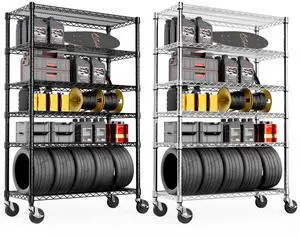 M 2PCS Steel Storage Shelving 5-Tier Utility Shelving Unit Steel Organizer Wire Rack for Home,Kitchen,Office,Garage, 17.7" D x 47.2" W x 76.7" Hblack+chrome M 2PCS Steel Storage Shelving 5-Tier Utility Shelving Unit Steel Organizer Wire Rack for Home,Kitchen,Office,Garage, 17.7" D x 47.2" W x 76.7" Hblack+chrome