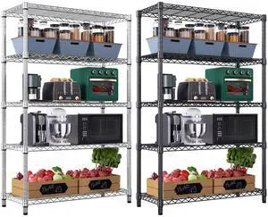 M 2 PCS Steel Storage Shelving 5-Tier Utility Shelving Unit Steel Organizer Wire Rack for Home,Kitchen,Office,Garage, 1750 LBS Capacity M 2 PCS Steel Storage Shelving 5-Tier Utility Shelving Unit Steel Organizer Wire Rack for Home,Kitchen,Office,Garage, 1750 LBS Capacity
