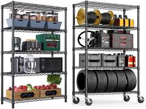 M 2 PCS Steel Storage Shelving 5-Tier Utility Shelving Unit Steel Organizer Wire Rack for Home 1750 LBS Capacity M 2 PCS Steel Storage Shelving 5-Tier Utility Shelving Unit Steel Organizer Wire Rack for Home 1750 LBS Capacity