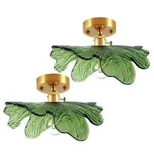 Green Glass Flush Mount Ceiling Light Fixture Gold Brass Ceiling Lighting Mid Century Vintage Modern Ceiling Lights Hand Blown Flower Glass Close to Ceiling Lamp for Hallway Bedroom Green Glass Flush Mount Ceiling Light Fixture Gold Brass Ceiling Lighting Mid Century Vintage Modern Ceiling Lights Hand Blown Flower Glass Close to Ceiling Lamp for Hallway Bedroom