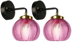 Mid Century Modern Bathroom Lights Vanity Sconce Art Deco Ribbed Glass Wall Sconces Purple Wall Light Pumpkin Vanity Lights with Globe Shade Black Gold Bathroom Light Fixture Mirror Mid Century Modern Bathroom Lights Vanity Sconce Art Deco Ribbed Glass Wall Sconces Purple Wall Light Pumpkin Vanity Lights with Globe Shade Black Gold Bathroom Light Fixture Mirror