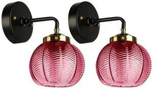 2-Lamp Bathroom Wall Sconce Vintage Vanity Light Industrial Modern Sconces Red Globe Glass Shade Black Gold Vanity Light Retro Single Wall Lights Bathroom Over Mirror Lights Fixtures 2-Lamp Bathroom Wall Sconce Vintage Vanity Light Industrial Modern Sconces Red Globe Glass Shade Black Gold Vanity Light Retro Single Wall Lights Bathroom Over Mirror Lights Fixtures