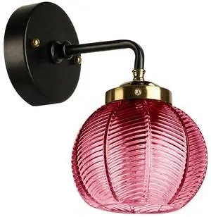 1-Lamp Vintage Wall Sconce Industrial Modern Wall Sconces Red Globe Glass Shade Matte Black Brushed Gold Vanity Light Retro Single Wall Lights Bathroom Over Mirror Light Fixture 1-Lamp Vintage Wall Sconce Industrial Modern Wall Sconces Red Globe Glass Shade Matte Black Brushed Gold Vanity Light Retro Single Wall Lights Bathroom Over Mirror Light Fixture
