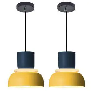 2-Lights Mid Century Pendant Light Kitchen Window Nordic Hanging Lights Yellow Colorful Drum Shade Unique Aluminum Dome Lampshade Adjustable Pendant Lighting Schoolhouse Light Fixture 2-Lights Mid Century Pendant Light Kitchen Window Nordic Hanging Lights Yellow Colorful Drum Shade Unique Aluminum Dome Lampshade Adjustable Pendant Lighting Schoolhouse Light Fixture