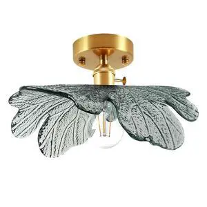 Vintage Flush Mount Ceiling Light, Mid Century Modern Light Fixtures | 33cm/12.99In Dark Green Flower Glass Shade Gold Brass Ceiling Lamp Flush Mount Lamp E26 Base for Hallway Kitchen Sink Bedroom Vintage Flush Mount Ceiling Light, Mid Century Modern Light Fixtures | 33cm/12.99In Dark Green Flower Glass Shade Gold Brass Ceiling Lamp Flush Mount Lamp E26 Base for Hallway Kitchen Sink Bedroom