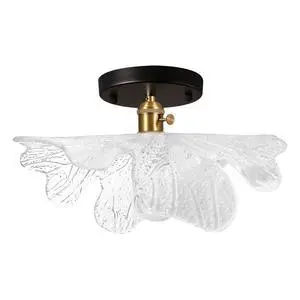 Mid Century Flush Mount Ceiling Light Modern Ceiling Light Fixture Clear Flower-Shaped Glass Close Lights Gold Black Vintage Light Fixtures Home Lighting for Hallway Bedroom Entrance Mid Century Flush Mount Ceiling Light Modern Ceiling Light Fixture Clear Flower-Shaped Glass Close Lights Gold Black Vintage Light Fixtures Home Lighting for Hallway Bedroom Entrance