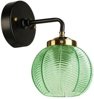 1 Light Bathroom Vanity Light Mid Century Modern Wall Sconce Emerald Green Ribbed Glass Shade Black Matte Bathroom Above Mirror Lights Swanky Boho Vanity Lighting fixtures Farmhouse 1 Light Bathroom Vanity Light Mid Century Modern Wall Sconce Emerald Green Ribbed Glass Shade Black Matte Bathroom Above Mirror Lights Swanky Boho Vanity Lighting fixtures Farmhouse