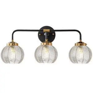 Bathroom Vanity Light Fixture 3 Light Glass Globe Wall Sconce Lights | Black Wall Mount Light Fixtures with 5.9in Clear Glass Shade, Mid Century Modern Wall Sconce for Over Mirror Bedroom Hallway Bathroom Vanity Light Fixture 3 Light Glass Globe Wall Sconce Lights | Black Wall Mount Light Fixtures with 5.9in Clear Glass Shade, Mid Century Modern Wall Sconce for Over Mirror Bedroom Hallway