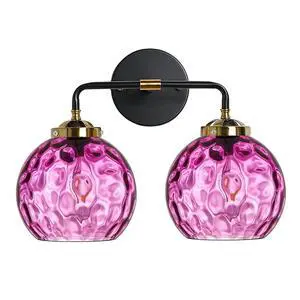 Bathroom Vanity Light Fixture 2 Lights Glass Globe Wall Sconce Lights Purple Wall Lamp Modern Wall Mount Light Hammer Pink Glass Shade Vanity Light Sconces for Over Mirror Hallway Bathroom Vanity Light Fixture 2 Lights Glass Globe Wall Sconce Lights Purple Wall Lamp Modern Wall Mount Light Hammer Pink Glass Shade Vanity Light Sconces for Over Mirror Hallway