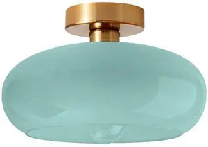 Blue Ceiling Light 1-Lamp Glass Flush Mount Ceiling Light Fixtures Milk Glass Shade Mid Century Flush Mount Lights Gold Brass Copper Close to Lighting for Hallway Entrance Blue Ceiling Light 1-Lamp Glass Flush Mount Ceiling Light Fixtures Milk Glass Shade Mid Century Flush Mount Lights Gold Brass Copper Close to Lighting for Hallway Entrance