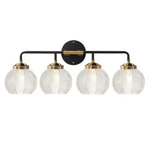 Ribbed Glass Vanity Lights Bathroom Light fixtures Over Mirror Mid Century Modern Wall Sconce Clear Glass Globe Shade Matte Black Gold Wall lamp for Kitchen Powder Room Over Mirror Ribbed Glass Vanity Lights Bathroom Light fixtures Over Mirror Mid Century Modern Wall Sconce Clear Glass Globe Shade Matte Black Gold Wall lamp for Kitchen Powder Room Over Mirror