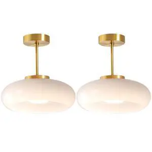 Semi Flush Mount Ceiling Light Vintage Large Ceiling Lights | Milk White Light Fixture Dome Glass Shade Antique Brass Flush Mount Lights Globe Hallway Bathroom Overhead Light Semi Flush Mount Ceiling Light Vintage Large Ceiling Lights | Milk White Light Fixture Dome Glass Shade Antique Brass Flush Mount Lights Globe Hallway Bathroom Overhead Light