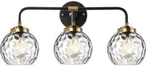 Antique Bathroom Wall Lights MCM Vanity Light Clear Glass Globe Shade Black Brushed Gold Bathroom Lamp 3-Lights fixtures Kitchen Sink Wall Mounted Light Vanity Sconces Over Mirror Antique Bathroom Wall Lights MCM Vanity Light Clear Glass Globe Shade Black Brushed Gold Bathroom Lamp 3-Lights fixtures Kitchen Sink Wall Mounted Light Vanity Sconces Over Mirror