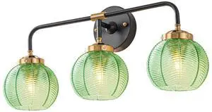 Bathroom Light Fixtures Vanity Wall 3-Light Coastal Vanity Lights Emerald Green Vintage Wall Lamp with Glass Globe Shade Modern Glass Wall Vanity Lighting for Mirror Kitchen Cabinet Bathroom Light Fixtures Vanity Wall 3-Light Coastal Vanity Lights Emerald Green Vintage Wall Lamp with Glass Globe Shade Modern Glass Wall Vanity Lighting for Mirror Kitchen Cabinet