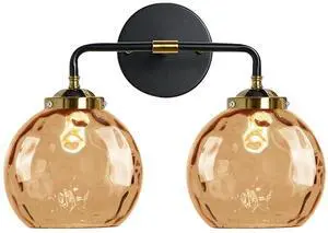 Amber Glass Vanity Light Bathroom Wall Lighting Modern Bathroom Wall Lamp Antique Globe Sconces 2 Glass Ball Shade Black Gold Wall Mounted Light Fixture Over Mirror Vanity Lights Amber Glass Vanity Light Bathroom Wall Lighting Modern Bathroom Wall Lamp Antique Globe Sconces 2 Glass Ball Shade Black Gold Wall Mounted Light Fixture Over Mirror Vanity Lights