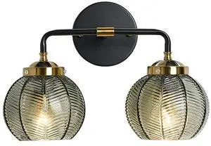 Mid Century Vanity Light Black Bathroom Wall Light Fixtures Green Glass Wall Sconce lamp Ribbed Glass Shade Modern Art Deco Vanity Lights for Over Mirror Bedroom Hallway 2 Lights Mid Century Vanity Light Black Bathroom Wall Light Fixtures Green Glass Wall Sconce lamp Ribbed Glass Shade Modern Art Deco Vanity Lights for Over Mirror Bedroom Hallway 2 Lights