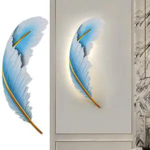 LED Modern Wall Sconce Feather lamp with Blue Elegant Design Vintage Wall Lights Luxury Creative Wall Light Deco for Bedroom Dining Room Living Room Hallway Hotel LED Modern Wall Sconce Feather lamp with Blue Elegant Design Vintage Wall Lights Luxury Creative Wall Light Deco for Bedroom Dining Room Living Room Hallway Hotel