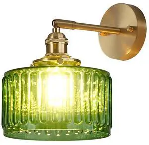 Brushed Gold Bathroom Light Fixtures Vintage Vanity Lights Green Striped Glass Sconce Wall Light 90 Degree Adjustable Sconces Vanity Wall Lamps for Mirror Bedroom Living Room Hallway Brushed Gold Bathroom Light Fixtures Vintage Vanity Lights Green Striped Glass Sconce Wall Light 90 Degree Adjustable Sconces Vanity Wall Lamps for Mirror Bedroom Living Room Hallway