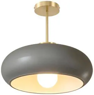 15.7 Large Ceiling Lamp Gold Brass 1Light Classic Gray Glass Shade | Mid Century Modern Design Semi Flush Mount Lights 20cm/7.9 Copper Rod,E26 Base for Hallway Living Room Kitchen Hall Bedroom 15.7 Large Ceiling Lamp Gold Brass 1Light Classic Gray Glass Shade | Mid Century Modern Design Semi Flush Mount Lights 20cm/7.9 Copper Rod,E26 Base for Hallway Living Room Kitchen Hall Bedroom