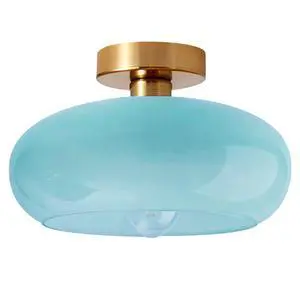 Blue Close to Ceiling Light Fixtures Vintage Flush Mount Ceiling Lights 11" Round Dome Thickened Glass Shade Gold Mid Century Semi Flush Mount Light Hallway Entrance Lighting Fixture Blue Close to Ceiling Light Fixtures Vintage Flush Mount Ceiling Lights 11" Round Dome Thickened Glass Shade Gold Mid Century Semi Flush Mount Light Hallway Entrance Lighting Fixture