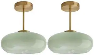 Milk Glass Ceiling Light Semi Flush Mount Ceiling Lights fixtures with Milk Green Glass Shade Mid Century Modern Flush Mount Lighting Gold Brass Close to Lamp for Hallway Kitchen Sink Milk Glass Ceiling Light Semi Flush Mount Ceiling Lights fixtures with Milk Green Glass Shade Mid Century Modern Flush Mount Lighting Gold Brass Close to Lamp for Hallway Kitchen Sink