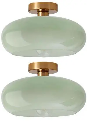 Mid Century Ceiling Lights Milk Green Ceiling Light fixtures Round Dome Shade Gold Brass Semi Flush Mount Ceiling Light, Modern Milk Glass Ceiling Lamp for Hallway Dining Room Kitchen Mid Century Ceiling Lights Milk Green Ceiling Light fixtures Round Dome Shade Gold Brass Semi Flush Mount Ceiling Light, Modern Milk Glass Ceiling Lamp for Hallway Dining Room Kitchen