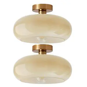 Gold Brass Flush Mount Ceiling Light Fixtures Mid Century Modern Ceiling Lights Brushed Milk Yellow Shade Glass Semi Flush Mount Light for Farmhouse Hallway Kitchen Sink Ceiling Lamp Gold Brass Flush Mount Ceiling Light Fixtures Mid Century Modern Ceiling Lights Brushed Milk Yellow Shade Glass Semi Flush Mount Light for Farmhouse Hallway Kitchen Sink Ceiling Lamp