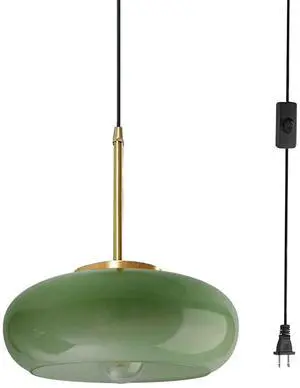 Plug in Glass Hanging Lamp Mid Century Pendant Light Plug in Cord Milk Glass Dark Green Lamp Shade Golden Brass Plug in Pendant Light Fixtures Adjustable Pendant Lights Cord Dining Room Plug in Glass Hanging Lamp Mid Century Pendant Light Plug in Cord Milk Glass Dark Green Lamp Shade Golden Brass Plug in Pendant Light Fixtures Adjustable Pendant Lights Cord Dining Room