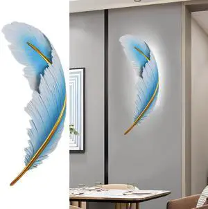 LED Modern Wall Sconce Vintage Wall Lights with Blue Elegant Feather Design Mid Century Luxury Wall Light Feather lamp for Dining Room Living Room Hallway Hotel LED Modern Wall Sconce Vintage Wall Lights with Blue Elegant Feather Design Mid Century Luxury Wall Light Feather lamp for Dining Room Living Room Hallway Hotel