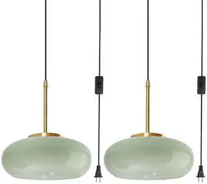 Plug in Pendant Light Fixture Milk Glass Hanging Lights with in Cord Mid Century Modern Hanging Lamp Round Green Shade Gold Vintage Plug in Chandelier Pendant Lamp Living Room Kitchen Plug in Pendant Light Fixture Milk Glass Hanging Lights with in Cord Mid Century Modern Hanging Lamp Round Green Shade Gold Vintage Plug in Chandelier Pendant Lamp Living Room Kitchen