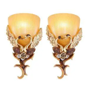 European Wall Sconces Antique Gold Light Fixtures Vintage Wall Lights Creative Resin Peacock Shape Design Frosted Glass Lamp Shade Indoor Deco Wall Lighting for Living Room Hallway European Wall Sconces Antique Gold Light Fixtures Vintage Wall Lights Creative Resin Peacock Shape Design Frosted Glass Lamp Shade Indoor Deco Wall Lighting for Living Room Hallway