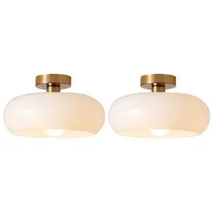 White Glass Ceiling Light Mid Century Flush Mount Ceiling Light Fixture with 11" Dome Glass Shade Gold Modern Close to Ceiling Lamp MCM Ceiling Lights for Hallway Bedroom Dining Room White Glass Ceiling Light Mid Century Flush Mount Ceiling Light Fixture with 11" Dome Glass Shade Gold Modern Close to Ceiling Lamp MCM Ceiling Lights for Hallway Bedroom Dining Room