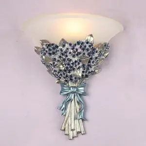 Unique Wall Sconce Flower Light Fixture Vintage Glass Wall Lights Blue Flowers Shape Modern Sconces Lamp Frosted White Glass Shade Gold Resin Sconce Fixtures for Hallway Living Room Unique Wall Sconce Flower Light Fixture Vintage Glass Wall Lights Blue Flowers Shape Modern Sconces Lamp Frosted White Glass Shade Gold Resin Sconce Fixtures for Hallway Living Room