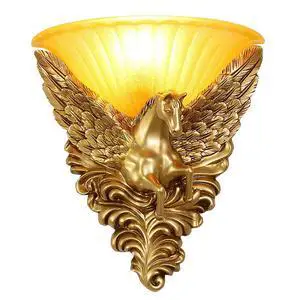Antique Wall Sconce Light - Creative Horse Accent Deco Gold Wall Lamp with Frosted Glass Shade European Vintage Sconce Light Fixture Indoor Lighting Fixtures for Hallway Staircase Antique Wall Sconce Light - Creative Horse Accent Deco Gold Wall Lamp with Frosted Glass Shade European Vintage Sconce Light Fixture Indoor Lighting Fixtures for Hallway Staircase