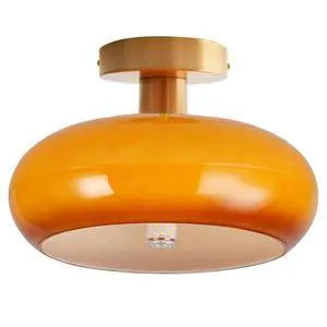 Orange Glass Flush Mount Ceiling Light Modern Close to Ceiling Light Fixtures with 11" Milk Glass Shade Dome Flush Mount Lamp Gold Brass Ceiling Lamp for Hallway Bedroom Kitchen Sink Orange Glass Flush Mount Ceiling Light Modern Close to Ceiling Light Fixtures with 11" Milk Glass Shade Dome Flush Mount Lamp Gold Brass Ceiling Lamp for Hallway Bedroom Kitchen Sink